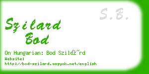 szilard bod business card